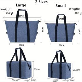 Large Cooling Bag, 5.28gal Foldable Shopping Bag (Color: Blue)